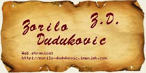 Zorilo Duduković vizit kartica